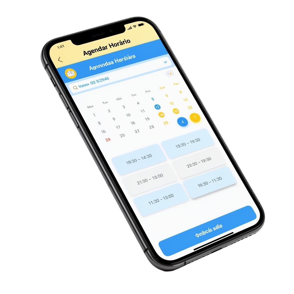 Mockup de sistema de agendamento